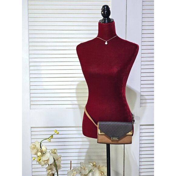 Michael Kors Handbags - Michael Kors Women's Leather Signature Logo & Python-Embossed Fanny Pack 3041